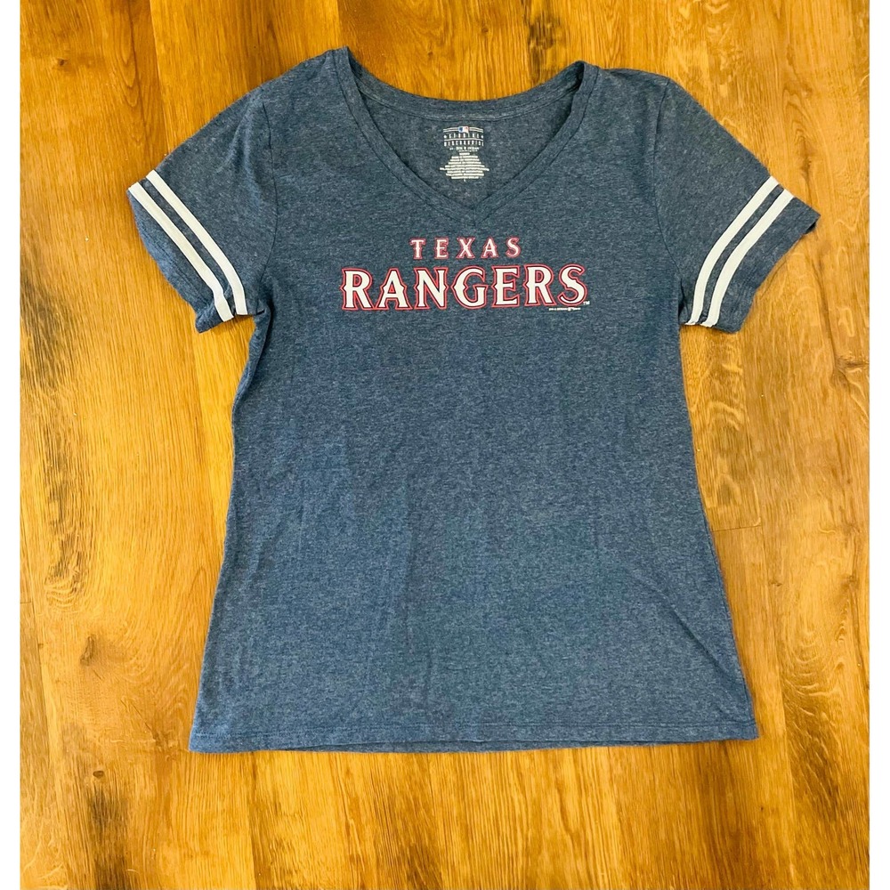 Ladies Texas Rangers MLB V-neck Short Sleeve  T-Shirt
